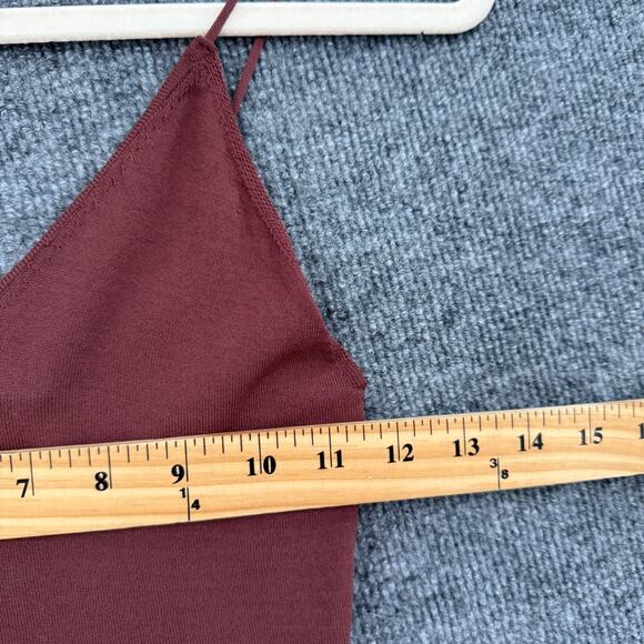 Zara Bodysuit Womens Small Rust V-Neck Spaghetti Strap Fitted Tank Top - Picture 5 of 8